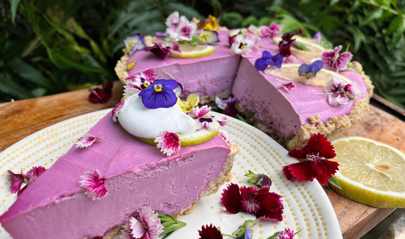 Vegan Lemon Ube Cheesecake VegNews
